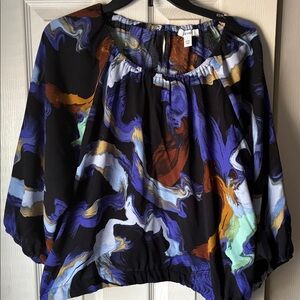 Nine West Multicolor Abstract Blouse size XXL